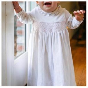 Peggy Green White Pima Smocked Dress